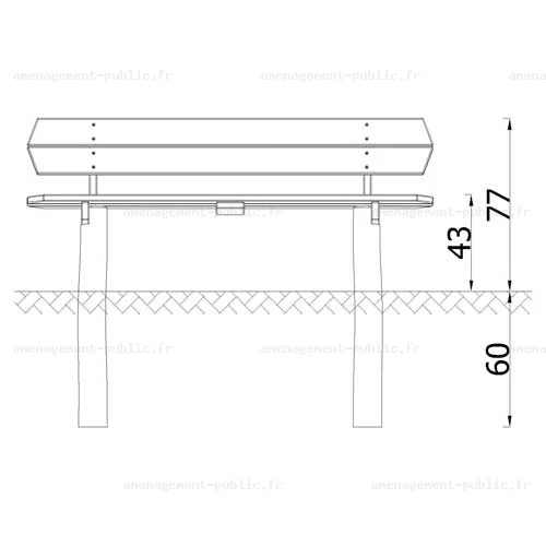 Banc extérieur en bois de robinier
